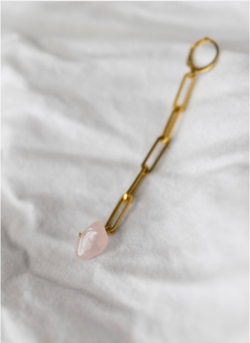 Boucle d’oreille solo quartz rose