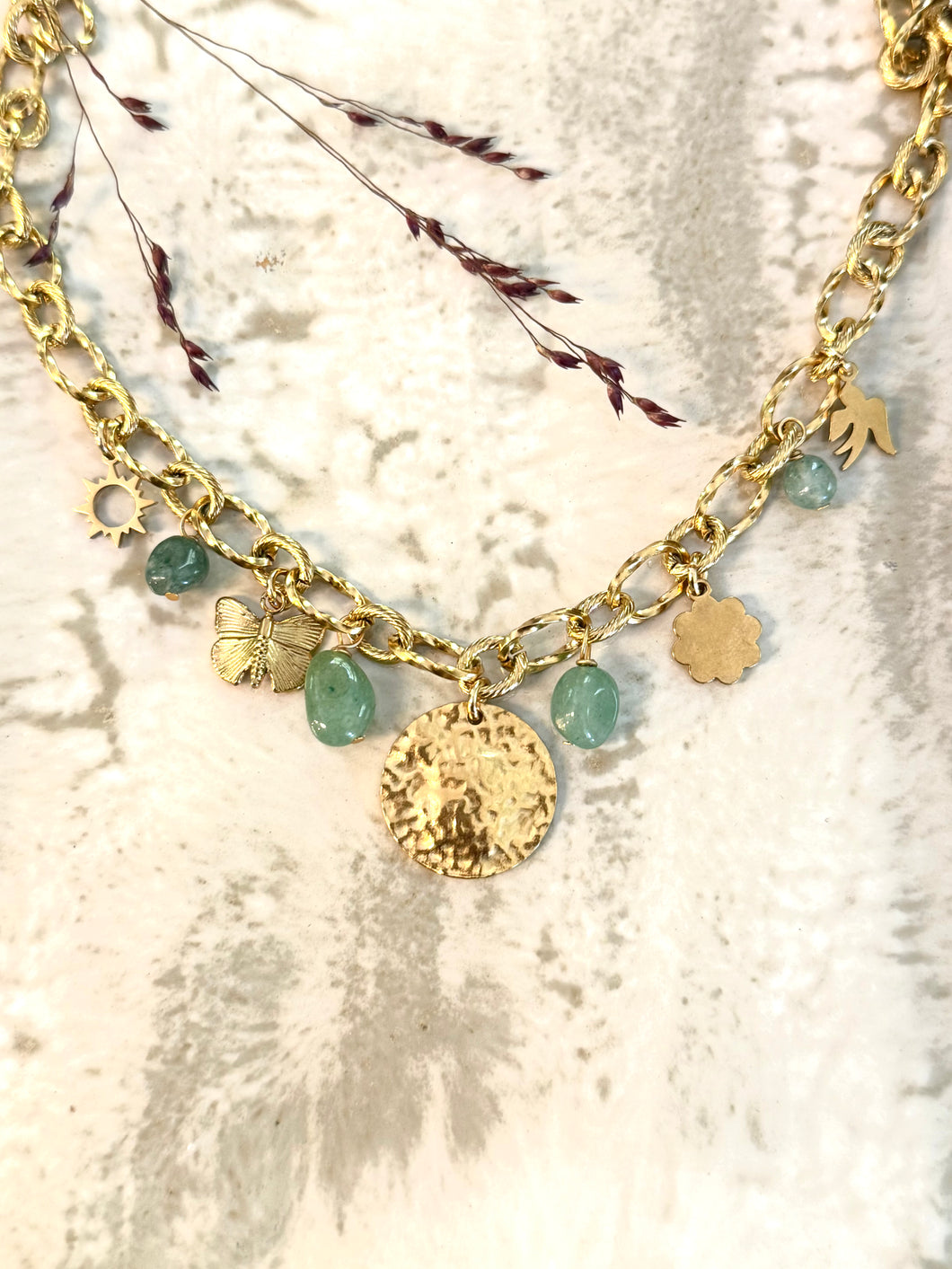 Collier charms Églantine