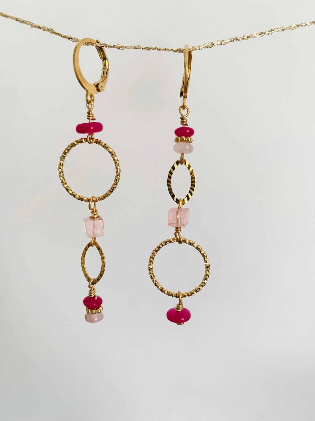 Boucles d'oreilles asymétriques - Rosy